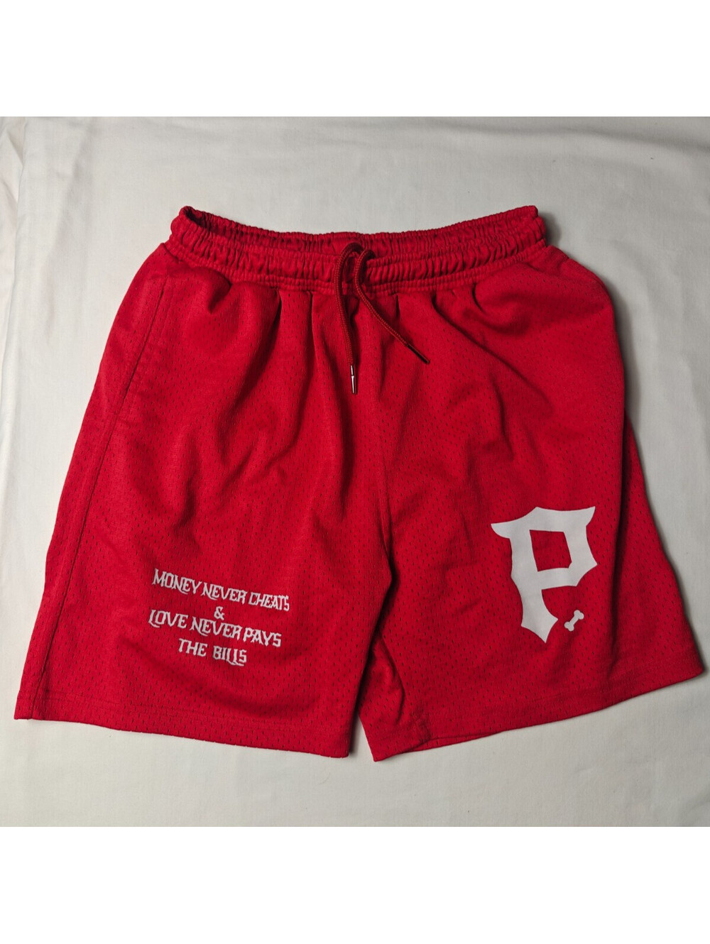 Playmade Red Mesh Shorts Men's 2XL Basketball Streetwear Drawstring
